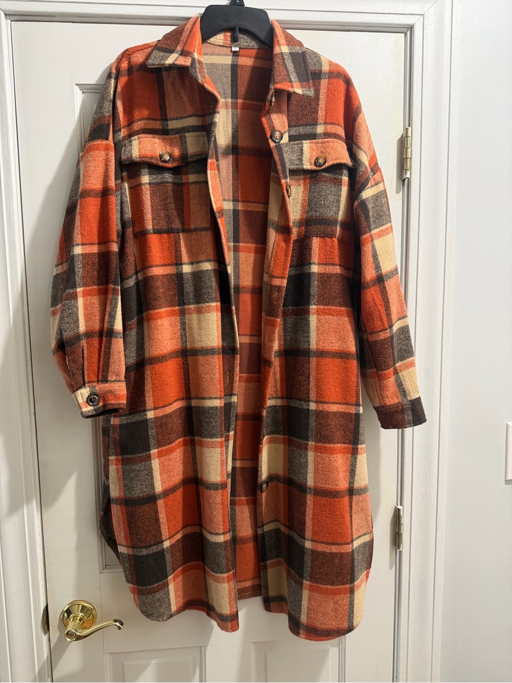 Oversized Plaid Shacket Coat